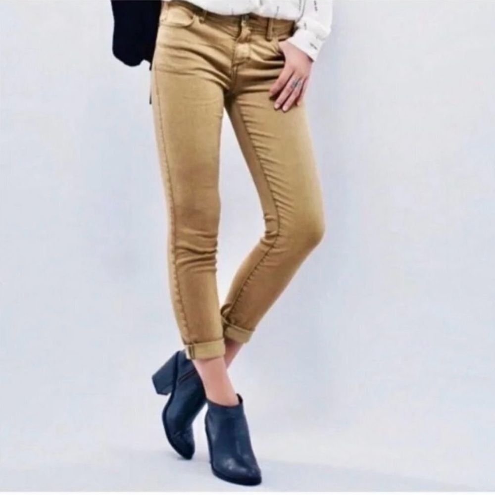 EUC Free People size 27 Ombre Camel High Rise Skinny Ankle Stretch Jeans